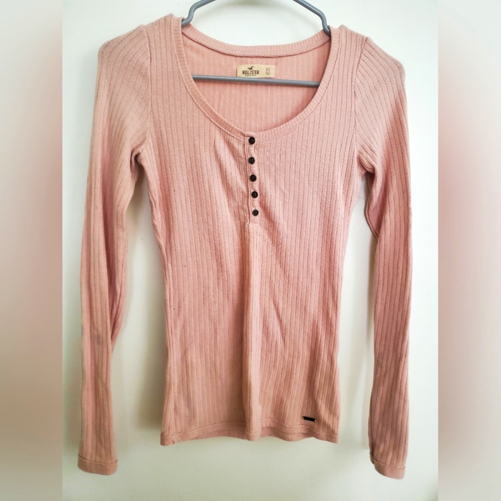 Hollister Co. Pink Henley top XS